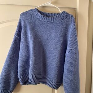 Nordstrom Blue Crew Neck Sweater with Relaxed Fit